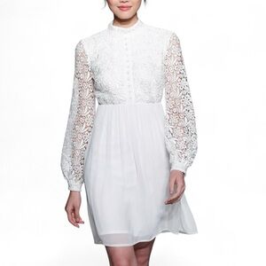 LC Lauren Conrad White Lace Mini Dress Size 4